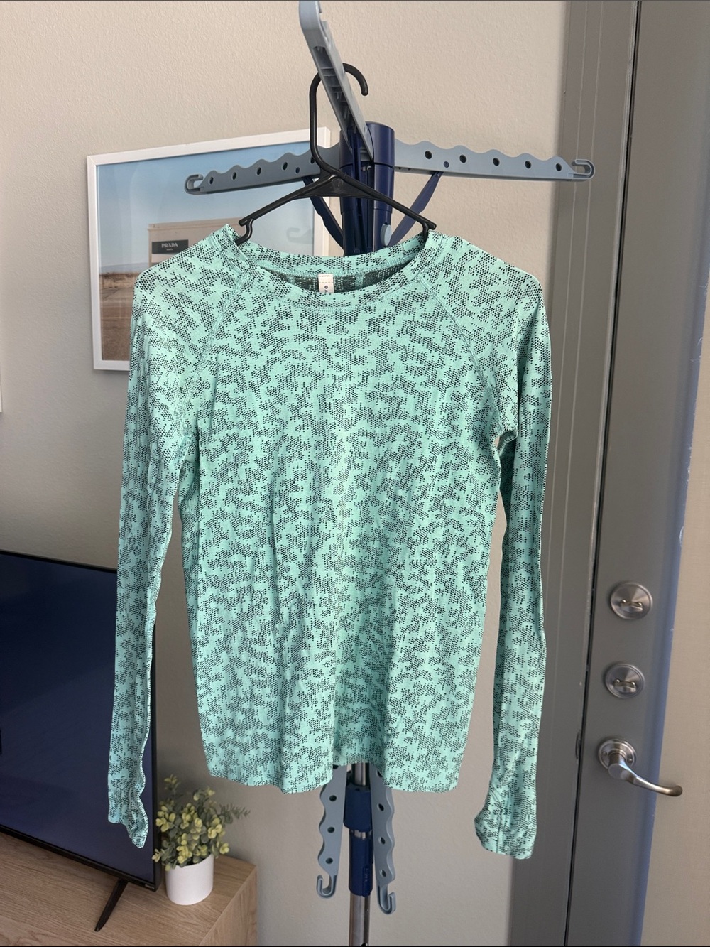 Athleta Green Printed Long Sleeve Active Top Women’s Size S